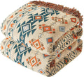 Boho Throw Blanket for Couch Sofa Bed, 100% Cotton Woven Quilt with Tassel 60”x80”, Super Soft Muslin Blanket with Patchwork Printed, Decorative Reversible Bed Blanket/Cover for All Seasons-Ruum Studio Home