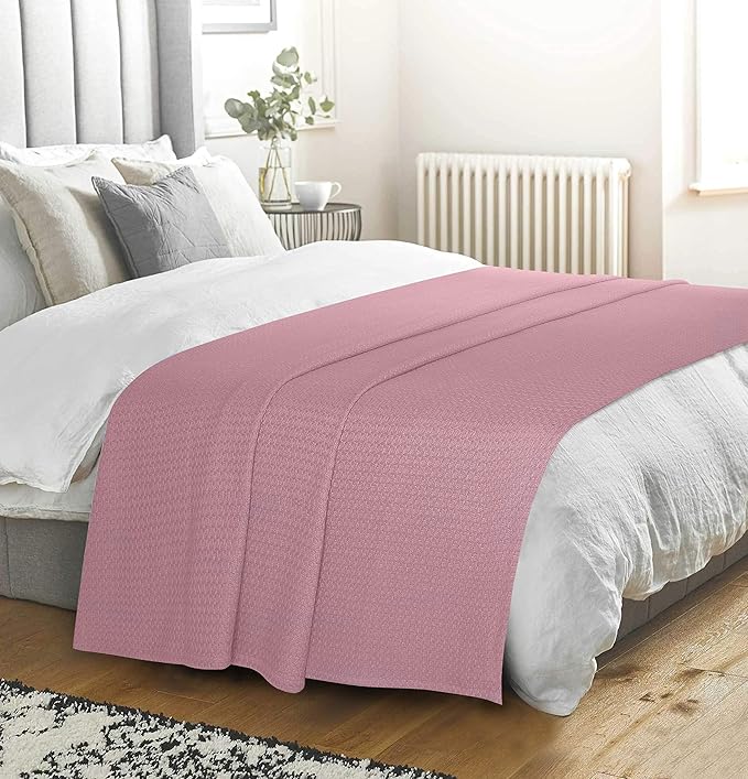 BELIZZI HOME 100% Cotton Bed Blanket, Breathable Bed Blanket King Size, Cotton Thermal Blankets King, Perfect for Layering Any Bed for All Season, Purple-Ruum Studio Home