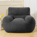 Giant Bean Bag Chair, Lambswool Bean Bag Chair for Adults, Soft Bean Bag High-Density Foam Filled, Grey Comfortable Been Bag for Bedroom, Playroom.-Ruum Studio Home