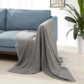 Amazon Basics Cozy Room Décor Throw Blanket, Lightweight, Recycled Polyester, Dark Gray and Light Gray Herringbone, 50"x 60"-Ruum Studio Home