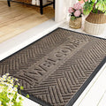 Mibao Front Door Mat Outside Entrance, Durable Outdoor Indoor Mat, Low Profile Heavy Duty Doormat, Non-Slip, Traps Dirt and Moisture, Easy Clean Patio Porch Entryway Mat, 47" x 32", Brown-Ruum Studio Home