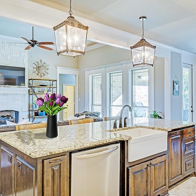 Mandy's Artificial Tulips 20 Stems Shades of Purple PU Faux Flowers for Wedding Home Decor 13.5 Inch-Ruum Studio Home