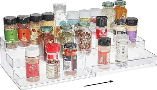 SIMPLEMADE 3-Tier Spice Rack Organizer - Versatile Storage Shelf for Kitchen, Bathroom, Bedroom & Office, Set of 1, Expandable Clear-Ruum Studio Home