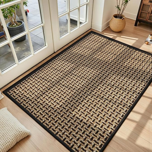 LEKEEPGO Door Mat Indoor Entrance 36"x59", Absorbent Indoor Door Mat Large, Non Slip Rubber Backing Inside Door Mats, Washable Floor Mat, Low-Profile Doormat for Front Door, Entryway, Entrance, Black-Ruum Studio Home