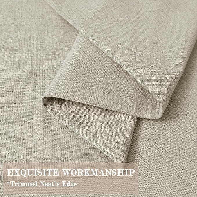 100% Blackout Linen Textured Drapes for Bedroom Pinch Pleated Curtains for Track System Portable Drapery for Sliding Glass Door/Storage/Space Room Divider, 70" Wx96 L, 1 PC, Ivory White-Ruum Studio Home