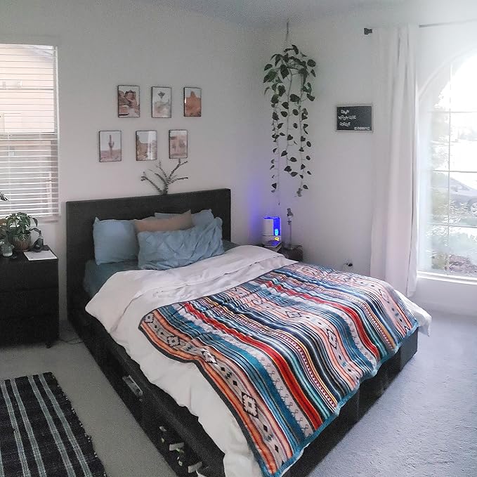 UKELER Bohemian Sherpa Bed Blanket King Size 90'' x 108'', Native American Cozy Warm Blanket for Bed/Couch/Sofa, Great Gift for Women's Day,Mother's Day,Father's Day,Thanksgiving,Christmas,Birthday-Ruum Studio Home