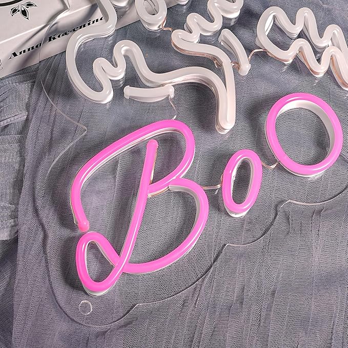 HRGXYUN Halloween Dimmable Ghost Neon Sign, Pink Boo Neon light for Wall Decor,Custom Neon Sign for Bar Club Ghost Room Decoration,5V USB Power 11.8 * 9.85in-Ruum Studio Home