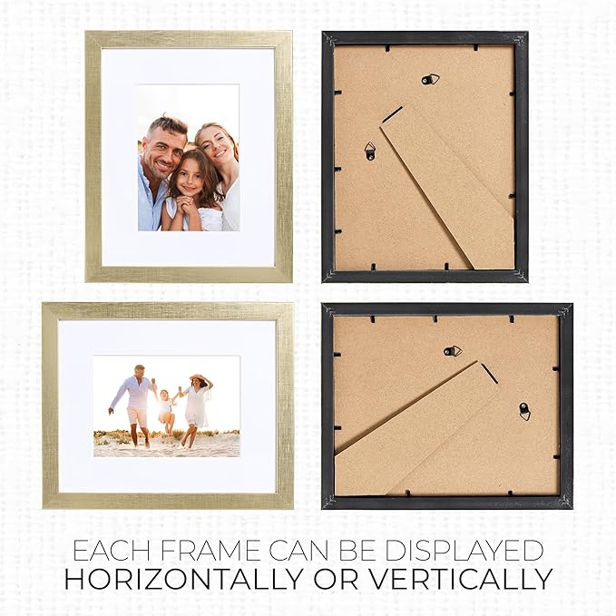 Sheffield Home 4 Piece Gallery Wall Frame Set, 8x10 Inch, Gold-Ruum Studio Home