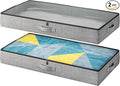 2-Pack Under Bed Storage Containers, 4.5 Inches Tall Low Profile Underbed Clothes Storage Organizer Bin with Sturdy Sidewalls/Bottom, Underbed Storage Bins 2 Storage Thin Bins-Ruum Studio Home