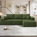 104" Cloud Sectional Couches for Living Room,L Shaped Boneless Couch in A Box,Sleeper Sofa with Comfy Chaise No Assembly Required,Green-Ruum Studio Home