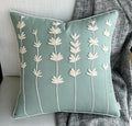 VAGMINE Hand Embroidered Daisy Accent Throw Pillow Cover - 20x20 Inches Square - 100% Cotton Light Teal Decorative Cushion Cover for Couch, Sofa, Bed - Textured Embroidery - Elegant Floral Home Décor-Ruum Studio Home