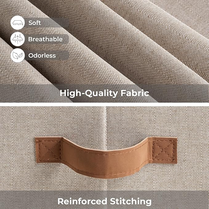 StorageWorks Storage Baskets for Shelves, Foldable Fabric Closet Storage Bins with Handles, Clothes Organizer Laundry Baskets, Brown & Beige, 3-Pack, Large-Ruum Studio Home