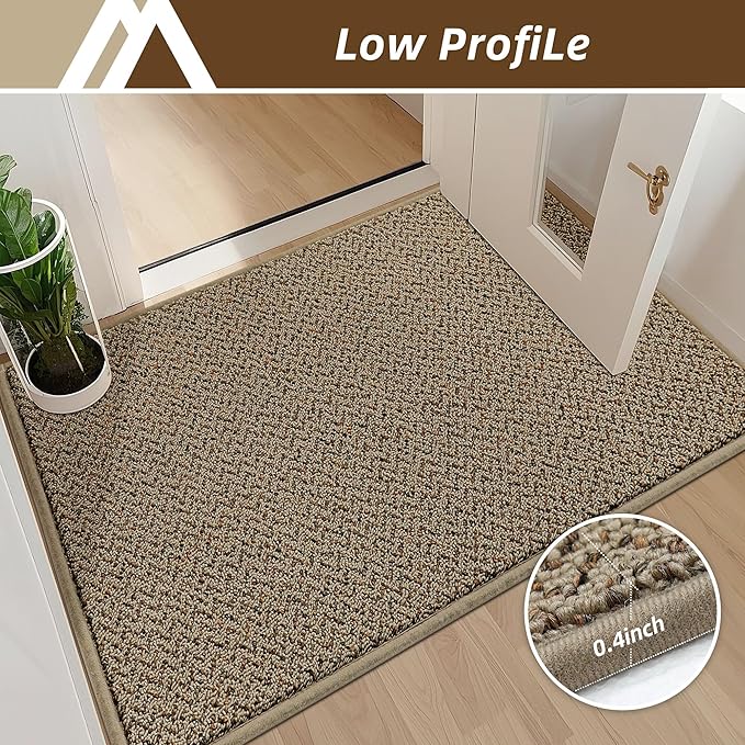 COSY HOMEER-Door-Mat 32"x48" Non Slip Absorbent Entryway Rugs Dirt Trapper Doormats Washable Entrance Mats Low Pile Welcome Floor Mat for Front Back Door and Entry Mats,Taupe-Ruum Studio Home
