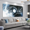 TAIJXAGSG Abstract Wall Art Modern Wall Decorations Maximalist Dark Blue Canvas Wall Art Decor Prints White Line Artwork For Living Room Bedroom Kitchen Office Artwork Ready To Hang 24"×48"-Ruum Studio Home