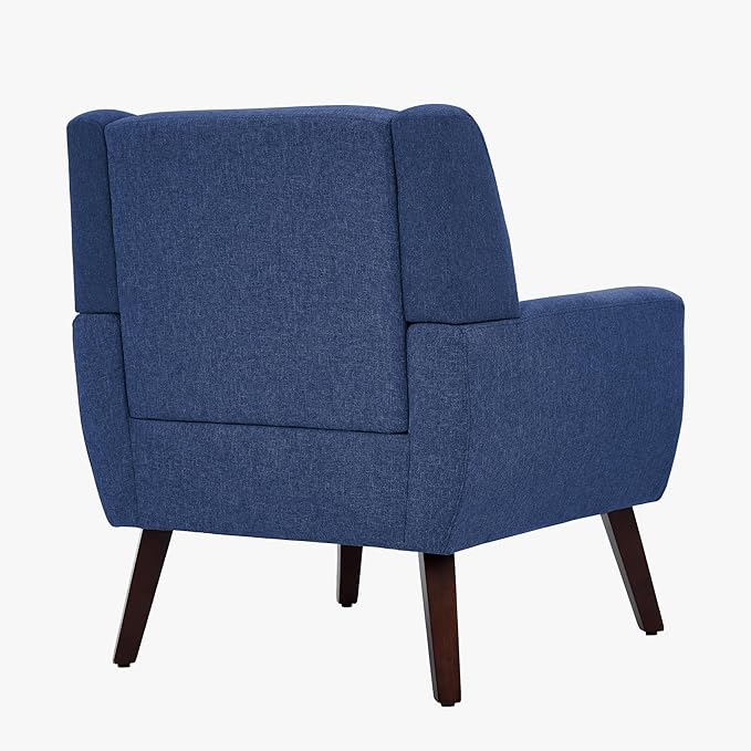 UIXE Accent Chairs Set of 2, Fabric Upholstered Armchair for Living Room, Comfy Arm Chair Single Sofa Bedroom Side Reading Seat - Flax Blue-Ruum Studio Home