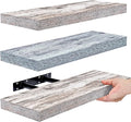 Sorbus Floating Shelves - 3 Pack 16 Inch Rustic & Blue Wall Shelves for Bedroom, Kitchen, Living Room, Bathroom Shelves, Home Decor, Office - Floating Shelf for Trophy, Books, Frames-Ruum Studio Home
