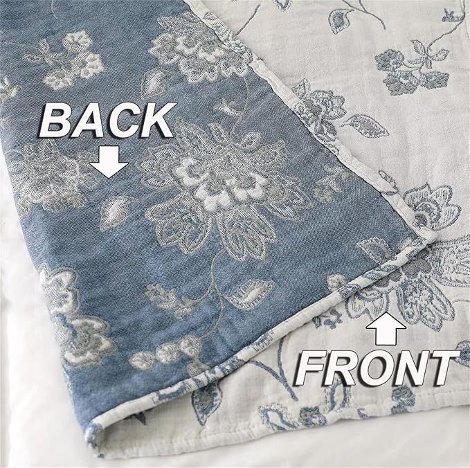 MSGKV Throw Blanket 100% Cotton Blankets Stitch Blanket,Versatile Knit Woven Super Soft Warm & Decorative Blankets for Chair Bed Sofa Couch and Bedroom Living Room,60''Wx 80''L-Ruum Studio Home