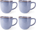 AmorArc 12oz Coffee Mugs, Ceramic Coffee Mugs set of 4 for Man, Woman, Dad, Mom, Modern Coffee Mugs with handle for Latte/Cappuccino/Milk/Cocoa. Dishwasher&Microwave Safe, Blue-Reactive Glaze-Ruum Studio Home