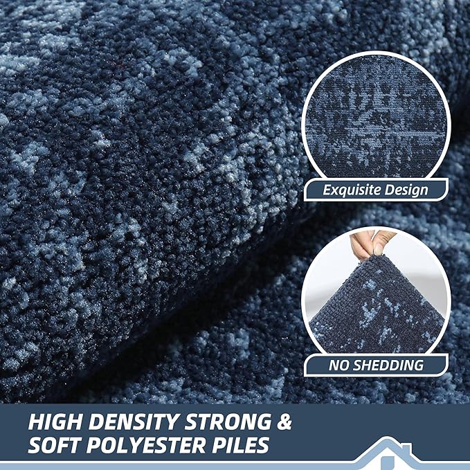 BEQHAUSE Dirt Trapper Door Mat 32"x48" Non-Slip Door Mats Washable Entryway Rugs Stain Resistant Doormat Absorbent Welcome Floor Mat for Front Back Door, Muddy Wet Shoes & Paws,Blue-Ruum Studio Home