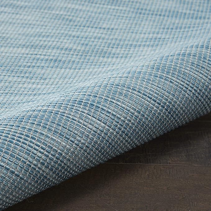 Nourison Home Positano Indoor/Outdoor Aqua 2'2" x 12' Area Rug, Easy Cleaning, Non Shedding, Bed Room, Living Room, Dining Room, Backyard, Deck, Patio (2x12)-Ruum Studio Home