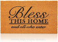 Juvale Coco Coir Door Mat 17 x 30 in - Bless This Home and All Who Enter Doormat for Front Entrance-Ruum Studio Home