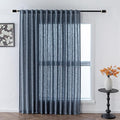 MYSKY HOME Semi Sheer Curtains 84 Inch Length, Living Room Curtains & Drapes Boho Sheer Light Filtering for Sliding Glass Door Windows Soft Elegant Rod Pocket, 100" x 84", Dusty Blue, 1 Panel-Ruum Studio Home