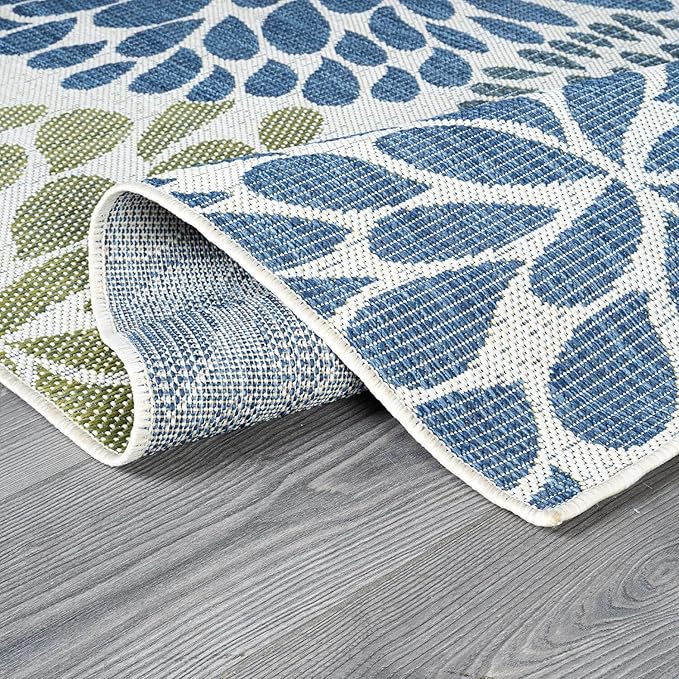 Beverly Rug Outdoor Rug 10x14 Modern Exotic Tropical Leaf Area Rugs for Indoor and Outdoor Patio Deck Porch Garden Water Resistant Washable Outside Carpet (10 x 14 Olive)-Ruum Studio Home