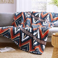 CASAAGUSTO Boho Sherpa Blanket, Aztec Twin Blanket, Ultra Soft, Warm, Cozy, Plush, Thick Fleece Western Blanket for Couch, Bed, Sofa (Navy Blue 60 * 80 Inch)-Ruum Studio Home