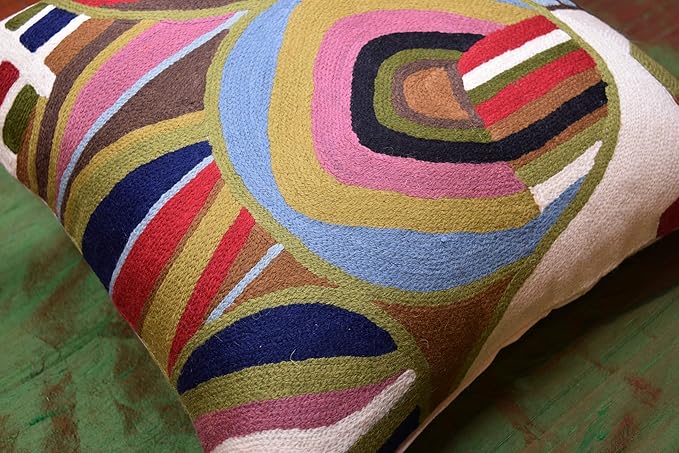 Hundertwasser Modern Pillow Cover Contemporary Pillowcase Outdoor Abstract Couch Accent Throw Pillowsham Mid Century Chair Cushions Handmade Wool Size 18x18-Ruum Studio Home