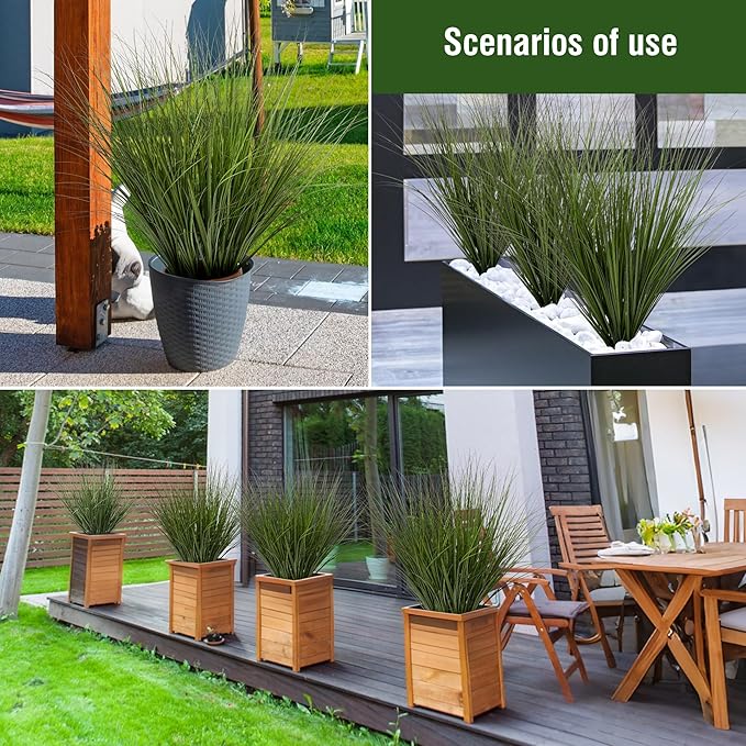 6PCS Fake Plants Artificial Wheat Grass Greenery Plastic Plants Fake Grass Artificial Plants for Outdoor Decor Artificial Grass Plant with Greenery Stems for Indoor Home Decoration 26.4"-Ruum Studio Home