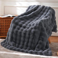 BENVWE Faux Fur Throw Blanket for Couch – Cozy Fuzzy Soft Plush Fluffy Thick Luxury Minky Bubble Blanket for Living Room Home Decor – Fathers Day Birthday Gifts for Women and Men, Grey, 51" x 63"-Ruum Studio Home