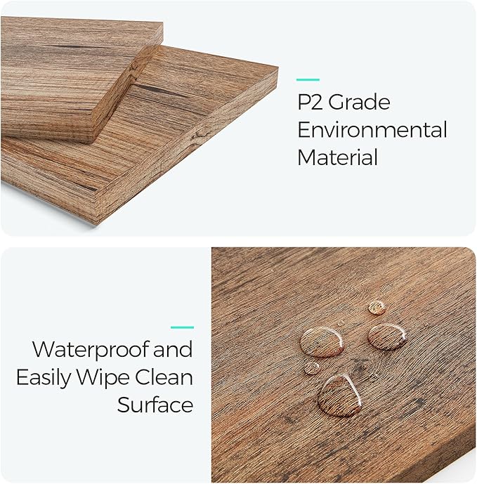 LINSY HOME Farmhouse Coffee Table with Storage, Wood Coffee Table for Living Room, Open Display Area and Storage Drawers with Metal Handles, Chic Style with Curved Base, Brown-Ruum Studio Home