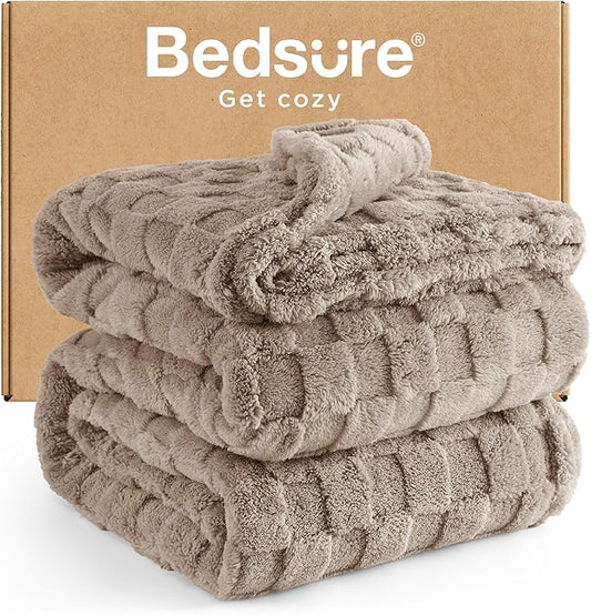 Bedsure GentleSoft California King Blanket for Bed - Super Soft Cozy Blankets for Women Men Girls, Large Fuzzy Fleece Throw for Bedroom Decor, Light Taupe, 102x96 Inches-Ruum Studio Home