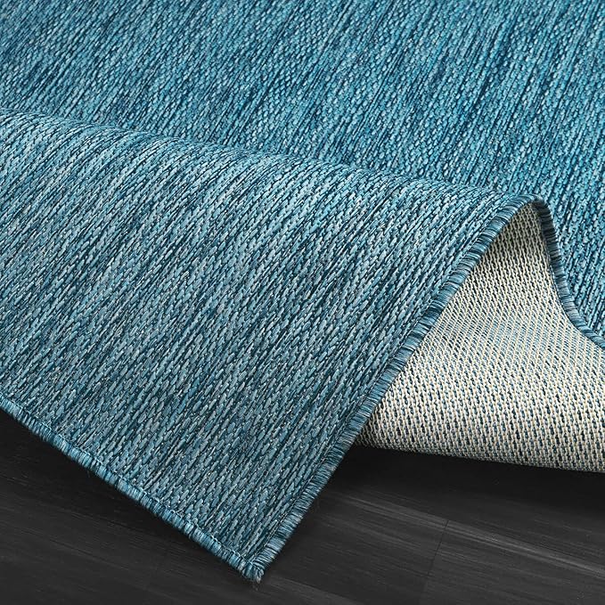 CAMILSON Outdoor Rug 6x9 Modern Area Rugs for Indoor and Outdoor Patios and Porches - Waterproof, Washable, Non-Shedding, Easy-to-Clean Outside Carpet (6 x 9, Solid - Aqua)-Ruum Studio Home