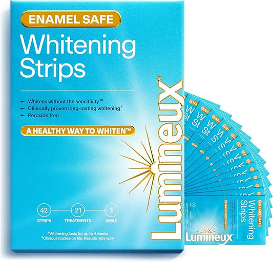 Lumineux Teeth Whitening Strips 21 Treatments – Peroxide Free - Enamel Safe for Whiter Teeth - Whitening Without The Sensitivity - Dentist Formulated - Sensitivity-Ruum Studio Home