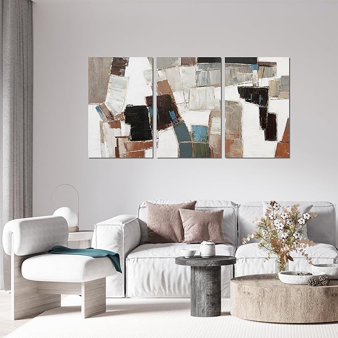 Canvas Wall Art Decor Large Wall Art Pictures for Living Room Abstract Colorful Wall Art Decor Artwork for Walls Abstract Canvas Art Wall Decor Art Work For Room Office Home Wall Decor 24" X 36" *3pcs-Ruum Studio Home