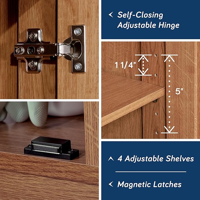 Sauder Select Storage Cabinet, Pantry Cabinet Kitchen Storage with Adjustable Shelves, Bathroom Storage Cabinet, in Highland Oak-Ruum Studio Home