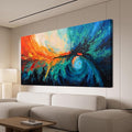 Canvas Wall Art Decor Large Wall Art Pictures For Living Room Blue Green Wall Art Decor Canvas Abstract Art Work Colorful Abstract Wall Art Decor Prints For Bedroom Office Kitchen Wall Decor 29" x 58"-Ruum Studio Home