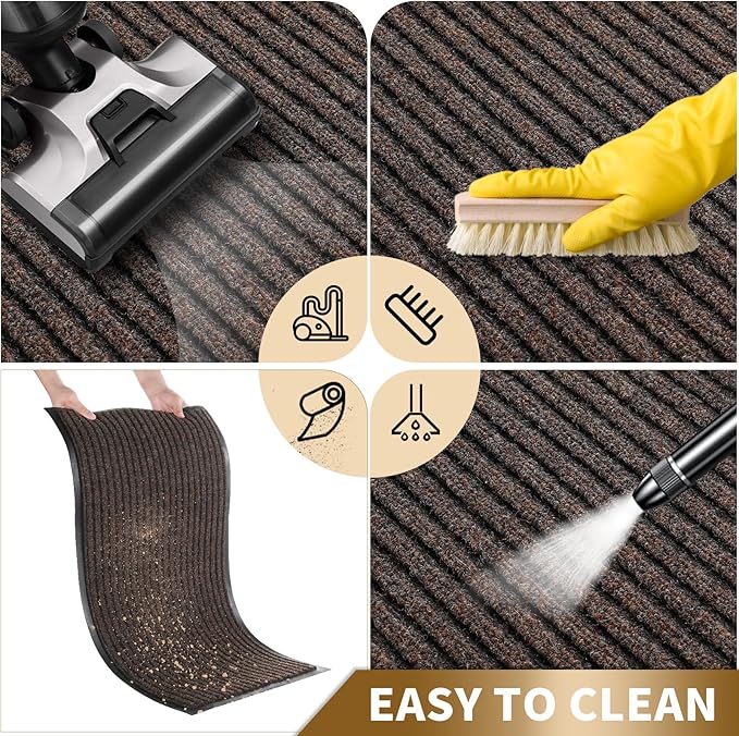 Yimobra Front Door Mat Outdoor Indoor Entrance, 100% Waterproof All-Season All Weather Doormat, Welcome Matt Outside Entry, Non Slip, Low Profile, Heavy Duty Patio Porch Floor Mats,47 x 32-Ruum Studio Home