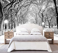 Beautiful 3D Snowy Forest Wallpaper Gray New York Park Landscape Wall Mural Living Room Bedroom (Not Peel and Stick)-Ruum Studio Home