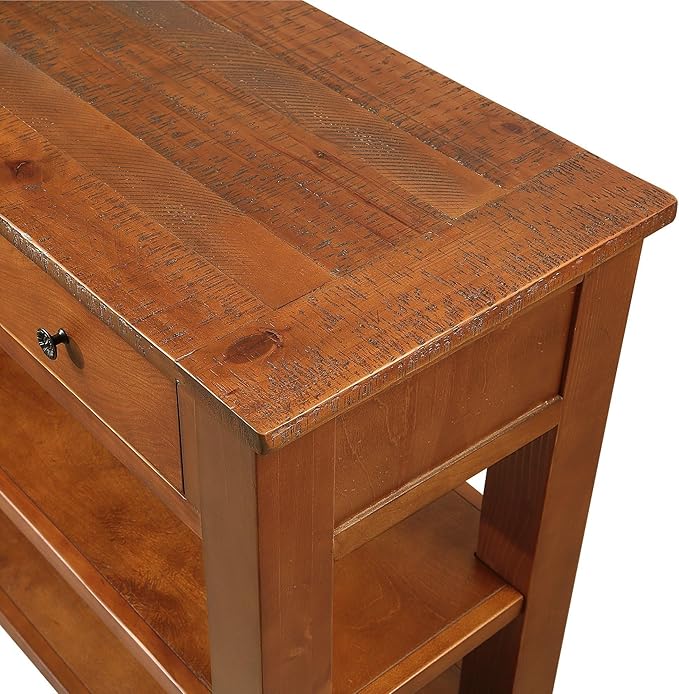 Farmhouse Wood Entry Console Table 48-Inch Modern Sofa Entryway Table with Drawers and Storage Shelves for Entrance Living Room (Brown)-Ruum Studio Home