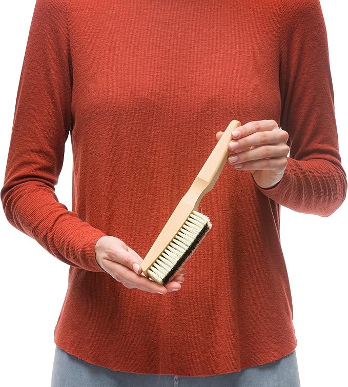 REDECKER Natural Pig Bristle Cashmere Brush with Oiled Beechwood Handle, 10-Inches Long, Two Layers of Bristles for Gentle and Thorough Cleaning, Made in Germany - Pig Bristle Brush-Ruum Studio Home