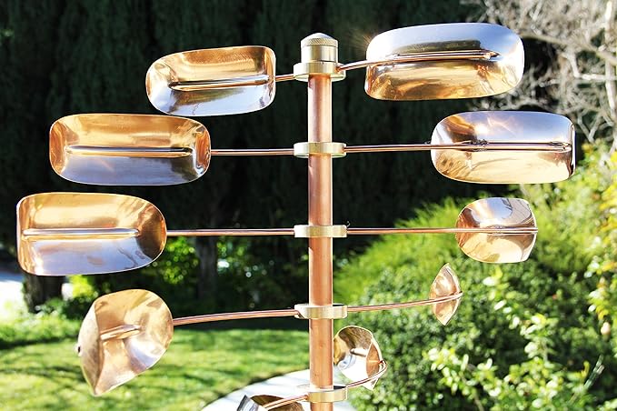 Stanwood Wind Sculpture Kinetic Copper Wind Spinner - Lucky 8 Twirler-Ruum Studio Home