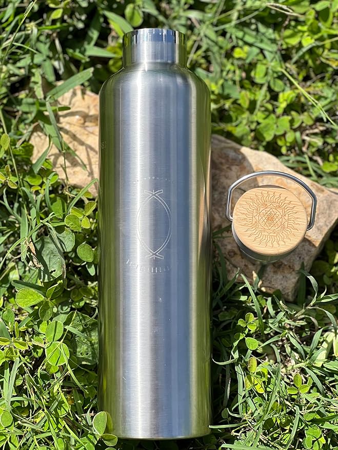 SANA Numerana Grabovoi Water Bottle 1L (34 oz), Water Activator Bottle with Engraved Grabovoi Numbers, Double layerd bottle, Health Focused (2.0 Version)