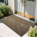 Yimobra Welcome Mat Outdoor Indoor, All-Season Waterproof Front Door Mat Outside Entrance, All-Weather Heavy Duty Non-Slip Doormat, Low Profile Porch Patio Entrance Mats, 60x36, Coffee-Ruum Studio Home