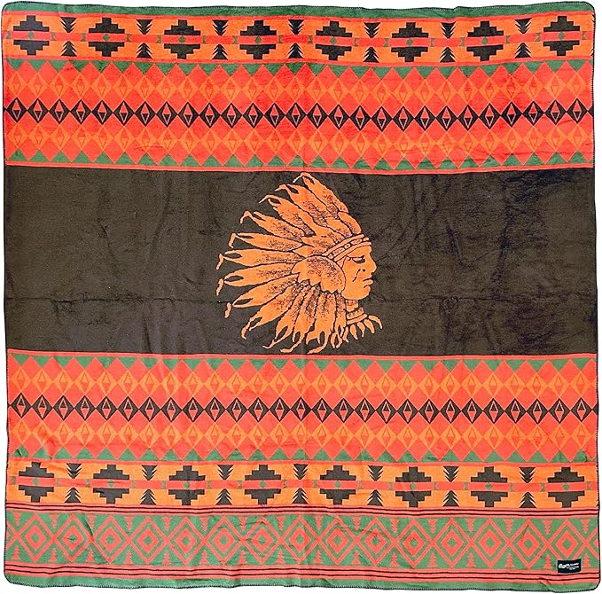 Beacon Blankets Southwestern Chief Henry Native American Design Throw - 72" x 86" Blanket Only - Premium Plush Blanket Can be Used for Twin or Full Size Bed-Ruum Studio Home