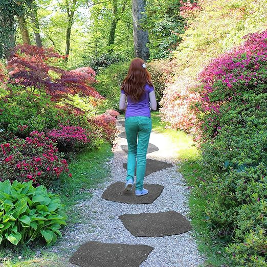 3 Pack Rubber Stepping Stones Outdoor Garden Rubber Pavers Pathway Walkway Paving Stones-Ruum Studio Home