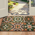 BEQHAUSE Dirt Trapper Door Mat 24" x 36", Non-Slip Entryway Rugs Washable, Floor Mat Stain Resistant and Absorbent Welcome Mat for Front Back Door, Muddy Wet Shoes & Paws, Boho Geometric Floral-Ruum Studio Home