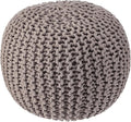 REDEARTH Round Pouf Foot Stool Bean Bag Ottoman - Hand Knitted Boho Pouffe - Home Decor Poof - Stuffed Foot Rest for Living Room - Nursery - Bedroom - Patio (19.5"x19.5"x14") - Taupe-Ruum Studio Home