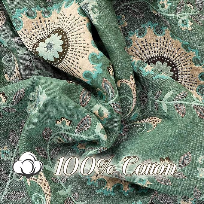 Boho Throw Blanket for Chair Couch Bed 90''x 98'', 100% Cotton Quilt Floral Mexican Blanket Muslin Gauze Blankets Super Soft Lightweight Versatile KnitWoven Bed Blanket for Home Decor-Ruum Studio Home